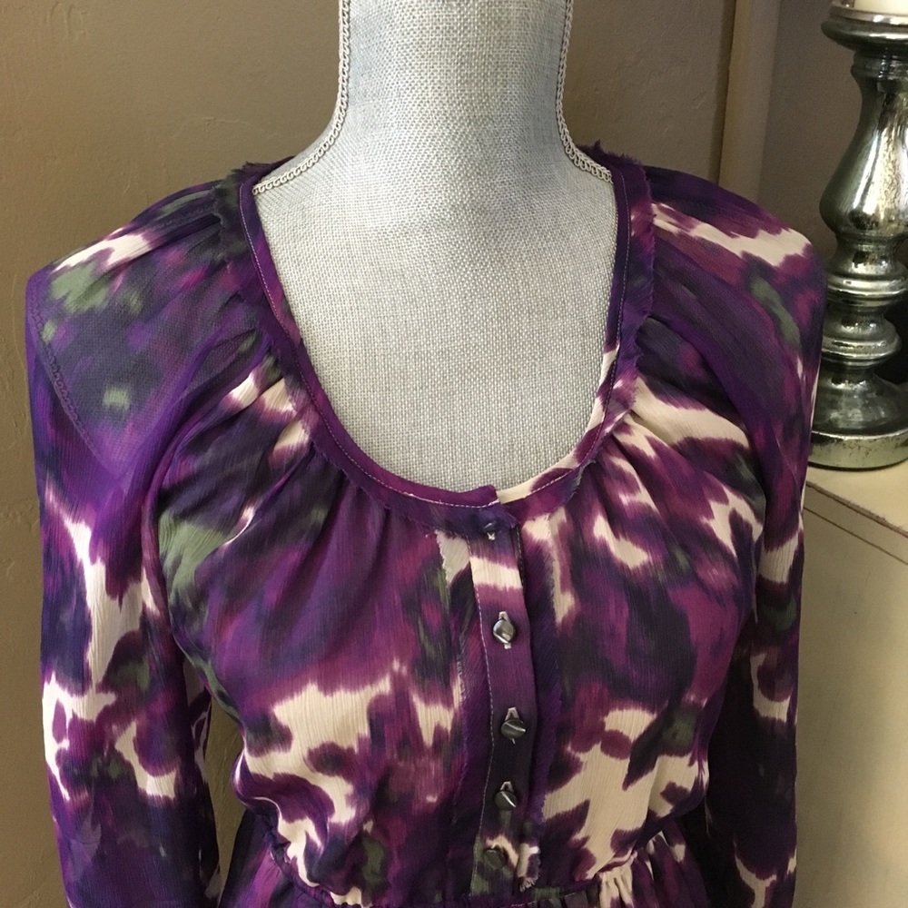 Maisie 100% Silk Watercolor Print Dress | J. Crew | Size 2 - Picture 2 of 9